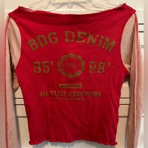 Urban Outfitters BDG denim long sleeve cropped top